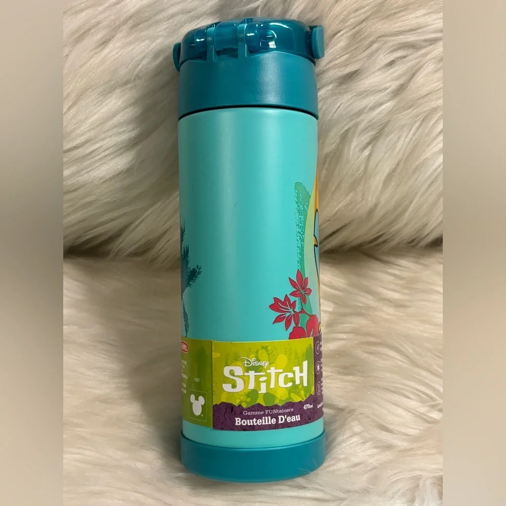 16oz FUNTAINER® WATER BOTTLE DISNEY STITCH NEW